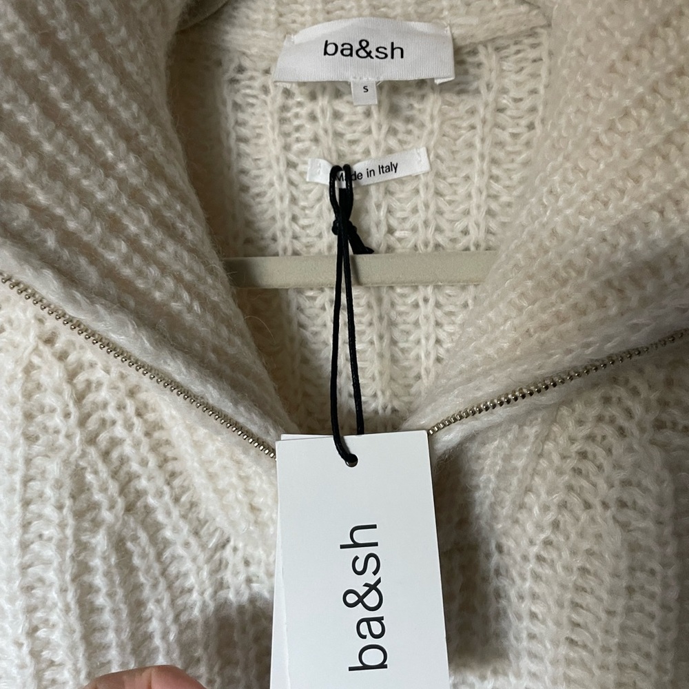 BA&SH BELTAN OFF WHITE (ivory) pullover ¼ zip. Brand New. Super Cute.